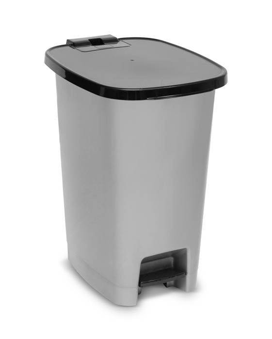 Κάδος Απορριμμάτων Πεντάλ Πλαστικό Ασημί 25 λίτρα 28x38x45cm (Tns 32-800-2035)
