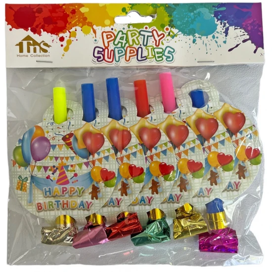 Καραμούζες Πάρτυ 12,5cm Πολύχρωμο Σετ 6τμχ 4 Σχέδια (TnS 07-950-0107)