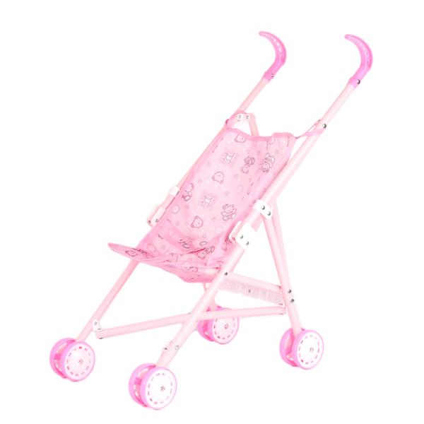 Καρότσι Κούκλας Μπαστούνι Με Ροζ Αρκουδάκια