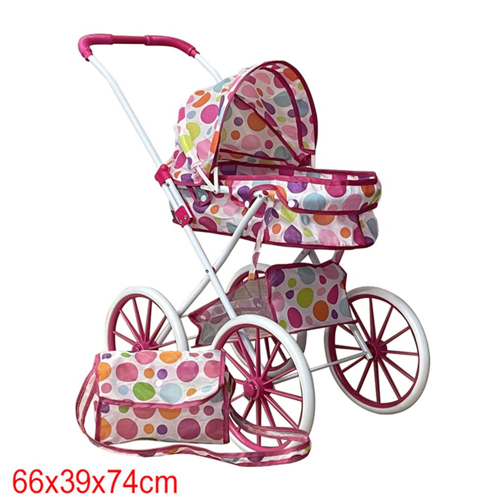 Καρότσι Κούκλας Port Bebe Ροζ Πουά & Τσάντα