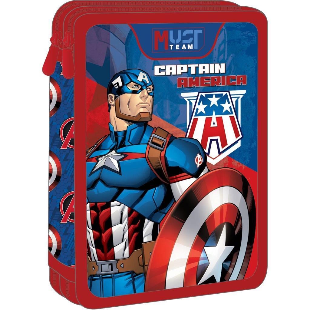 Κασετίνα Διπλή Γεμάτη Avengers Captain America Must Team (000506307)