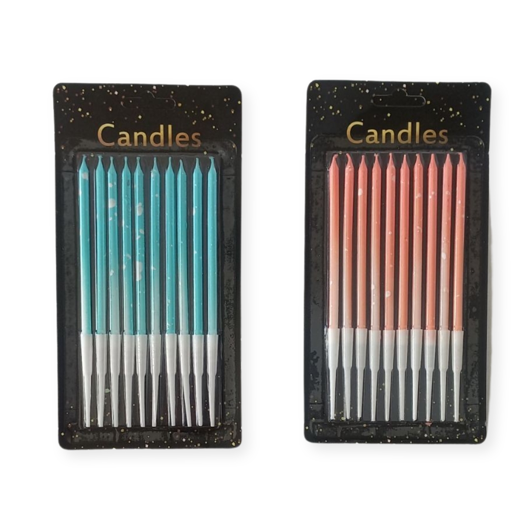 Κεράκια Γενεθλίων Ροζ/Γαλάζιο Πιτσιλιές 11cm 10τμχ