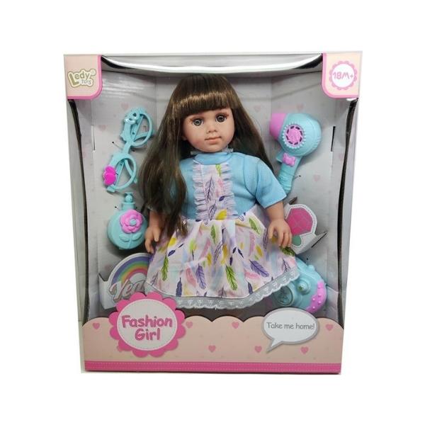 Κούκλα 36cm Με Φόρεμα Με Φτερά, Πιστολάκι & Αξεσουάρ