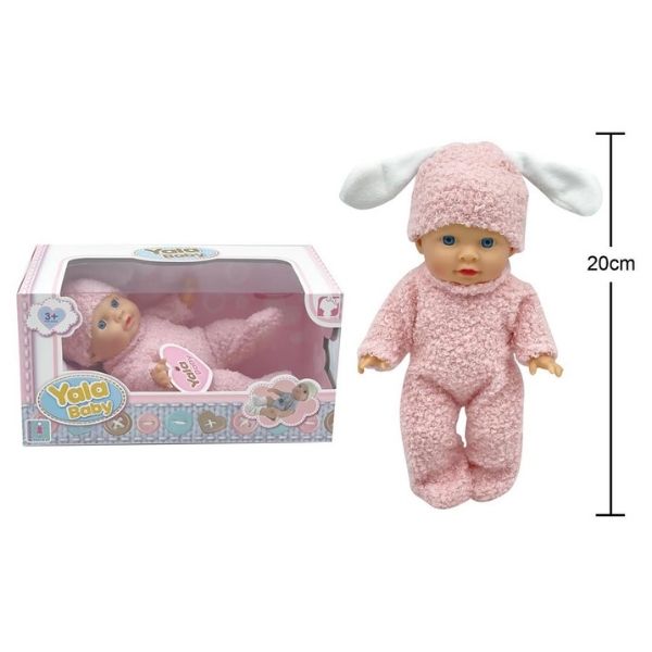 Κούκλα Μωρό 20cm Ροζ Λαγουδάκι