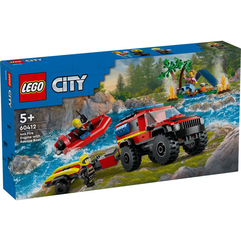 Lego City 4x4 Fire Truck with Rescue Boat (60412)