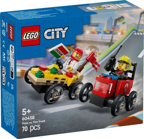 LEGO City Pizza vs. Fire Truck Race Car (60458)
