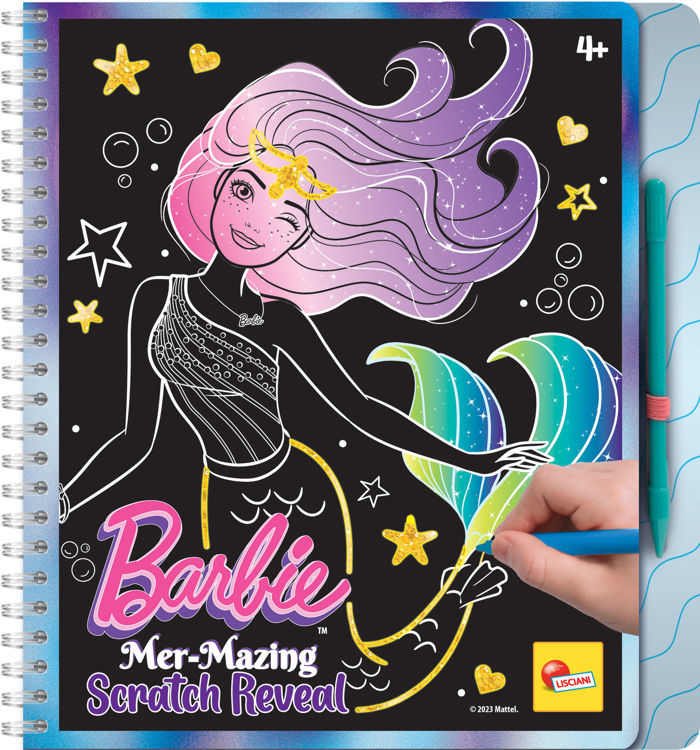 Lisciani Barbie Sketch Book Mer-Mazing Scratch Reveal (17.12327)