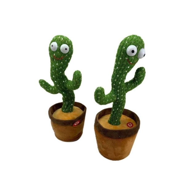 Λούτρινος Κάκτος 32cm Με Μουσική Και Φως