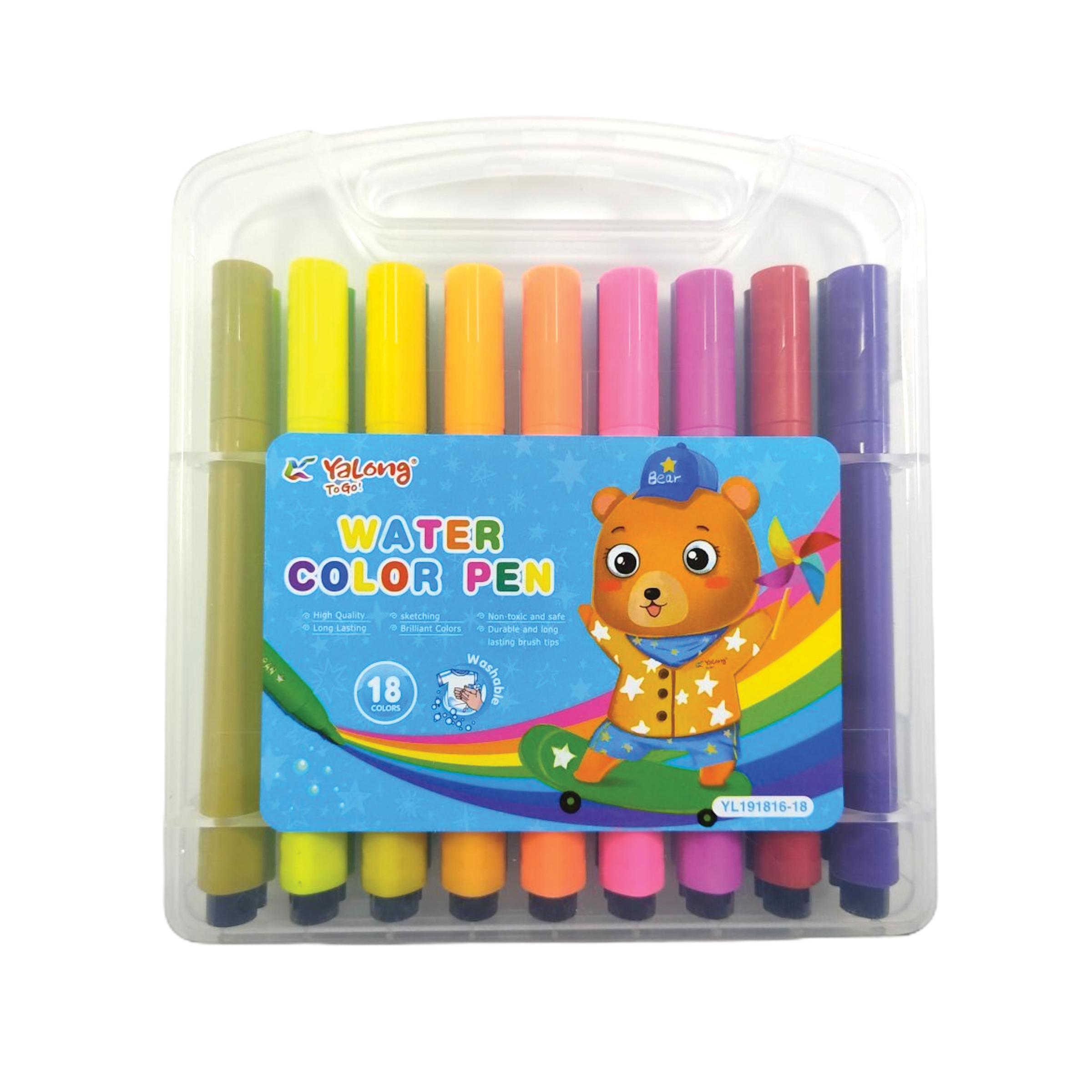 Μαρκαδόροι Χοντροί Τριγωνικοί Πλενόμενοι Σε Κασετίνα Διάφορα Σχέδια 18τμχ