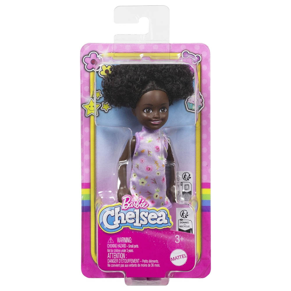 Mattel Barbie Chelsea & Φίλες – Κούκλα Μωβ Φόρεμα Με Λουλούδια (DWJ33/HXM96)