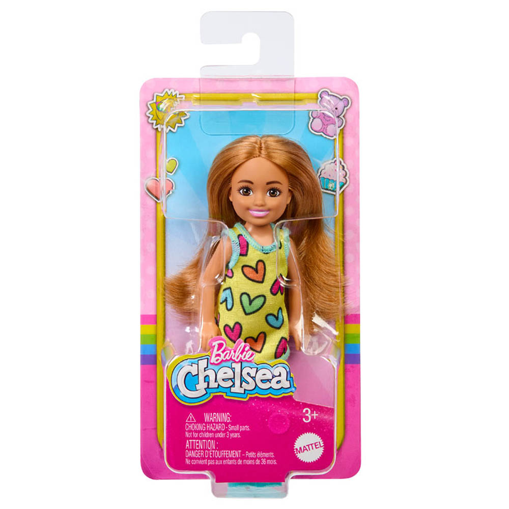 Mattel Barbie Chelsea Ξανθιά Με Φόρεμα Με Καρδιές (DWJ33/HNY57)