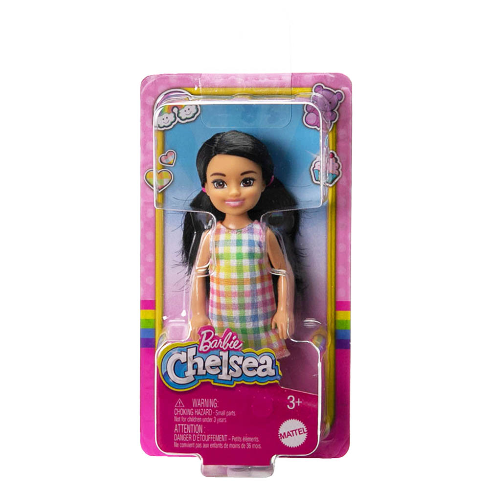 Mattel Barbie Chelsea Μελαχρινή Με Καρώ Φόρεμα (DWJ33/HKD91)