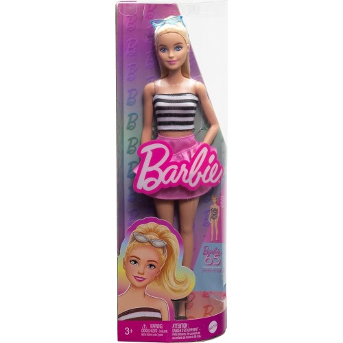 Mattel Barbie Fashionistas Κούκλα Ξανθιά Με Ροζ Φούστα & Ριγέ Μπλούζα (FBR37/HJT06)