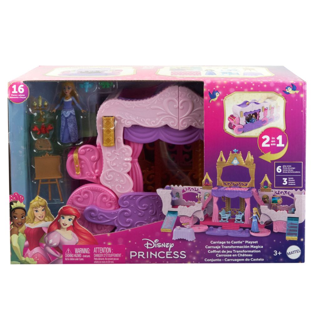 Mattel Disney Princess - Άμαξα - Καστράκι 2 Σε 1 (HWX17)