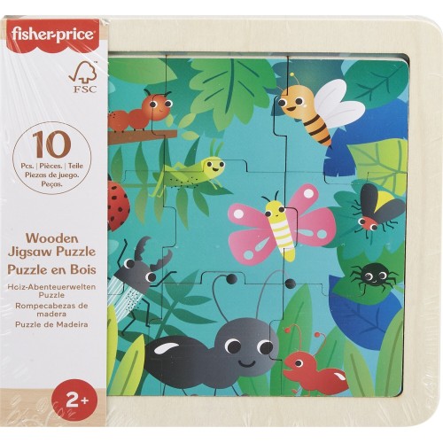 Mattel Fisher-Price Wooden Jigsaw Puzzle Bugs (HXV15/HXV19)