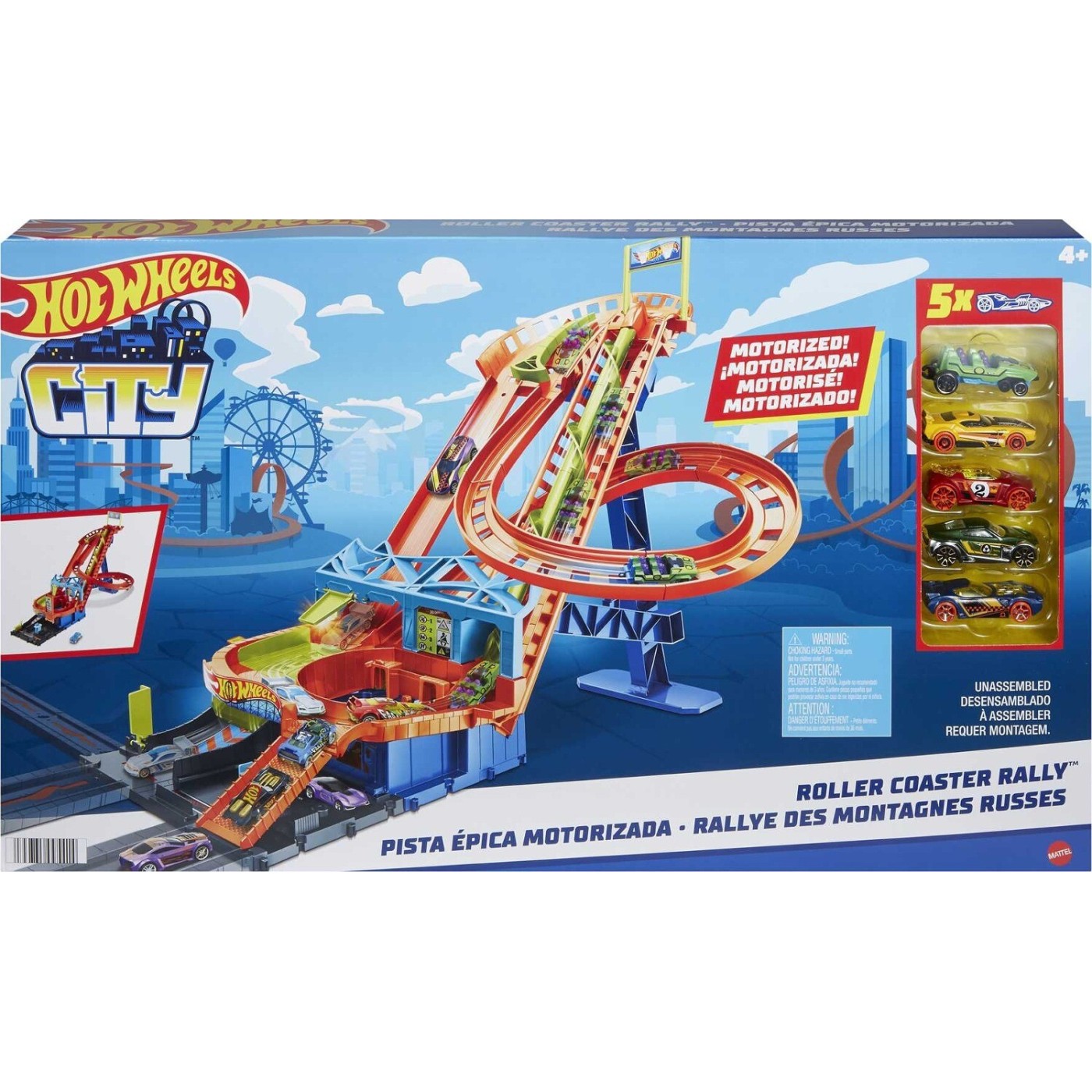 Mattel Hot Wheels City Πίστα Ράλι Τρενάκι Λούνα Παρκ (HJV69)