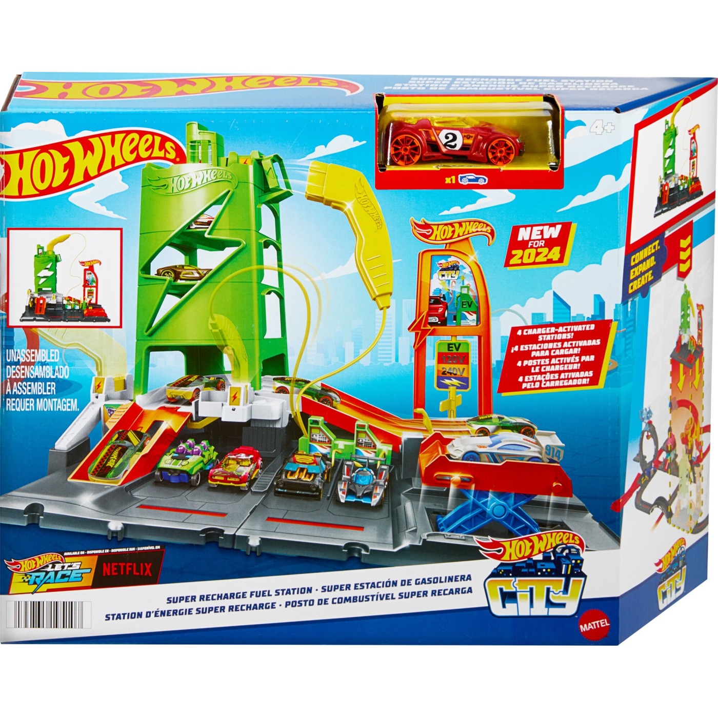 Mattel Hot Wheels City Πίστα Super Recharge Fuel Station Σταθμός Καυσίμων (HTN79)