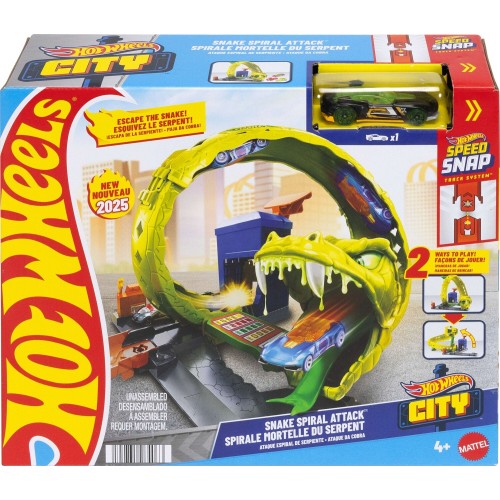 Mattel Hot Wheels Hw City- Πίστες Με Θηρια Snake Spiral Attack City Όχημα Παιχνίδι (HDR29/JBM63)