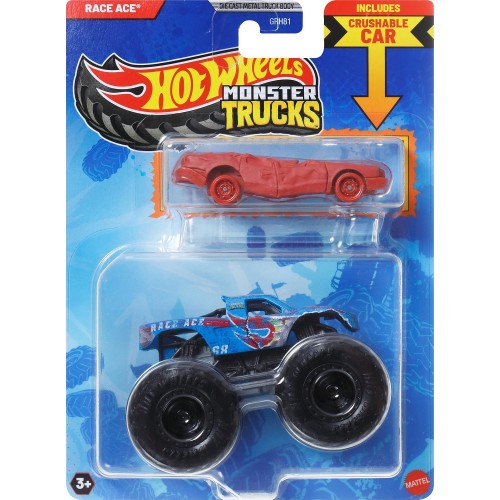 Mattel Hot Wheels Metal Monster Trucks Race ACE Combo Pack (GRH81/JCG42)