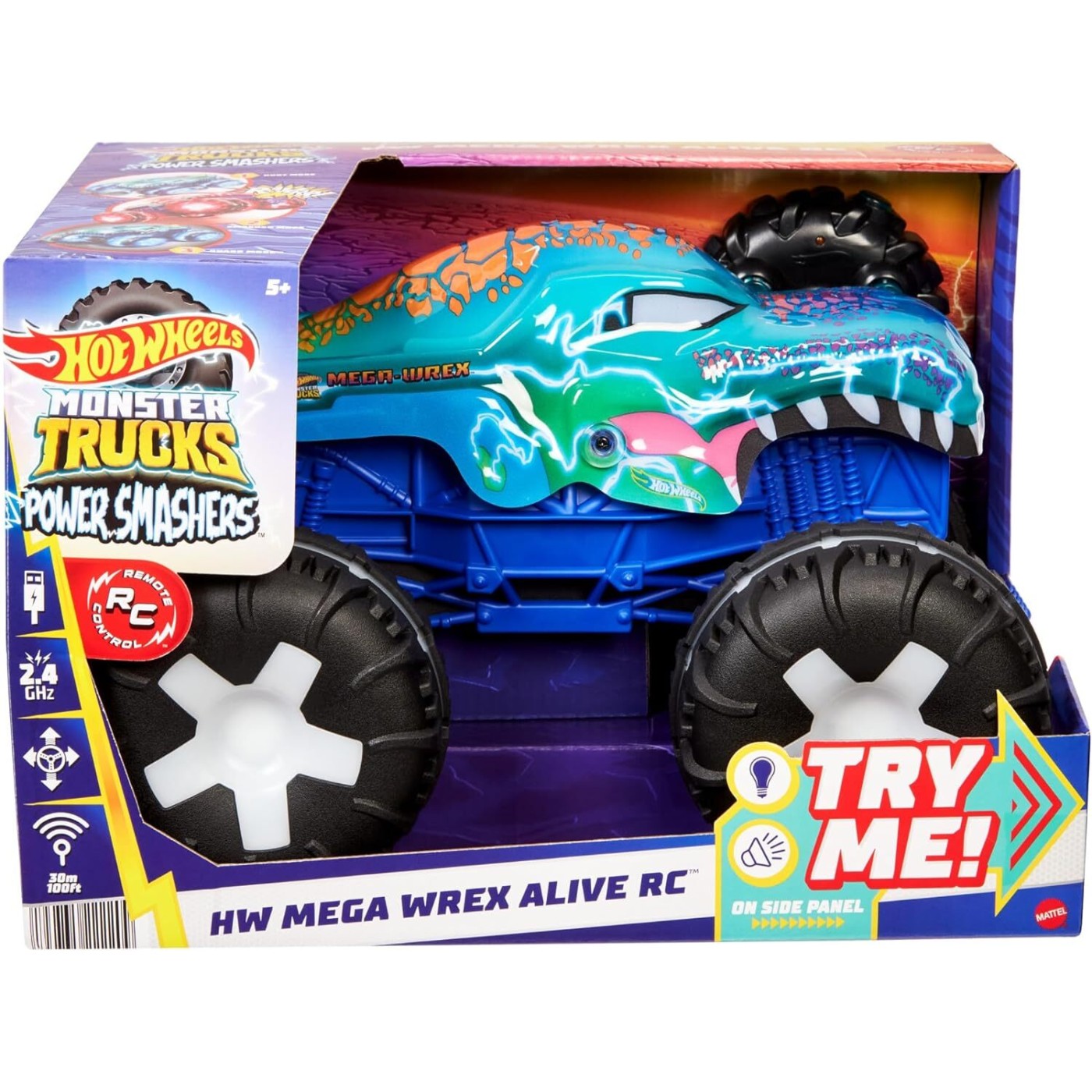 Mattel Hot Wheels Monster Trucks 1:15 Scale HW Mega-Wrex Alive RC Τηλεκατευθυνόμενο (JBD90)