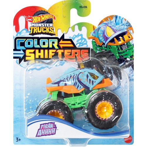 Mattel Hot Wheels Monster Trucks Color Shifters Piran-Ahhh! Οχήματα Χρωμοκεραυνοί (HGX06/HVH85)