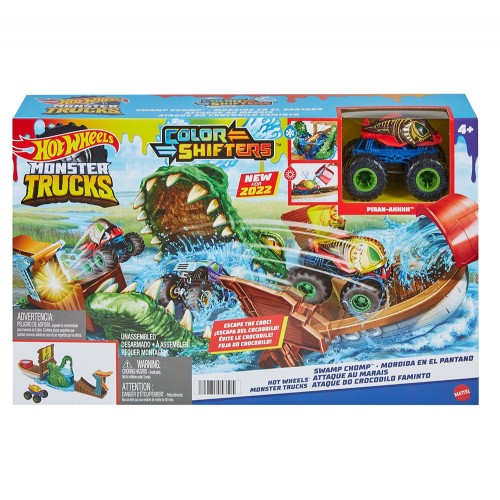 Mattel Hot Wheels Monster Trucks Σετ Παιχνιδιού Χρωμοκεραυνών Με Κροκόδειλο (HGV14)