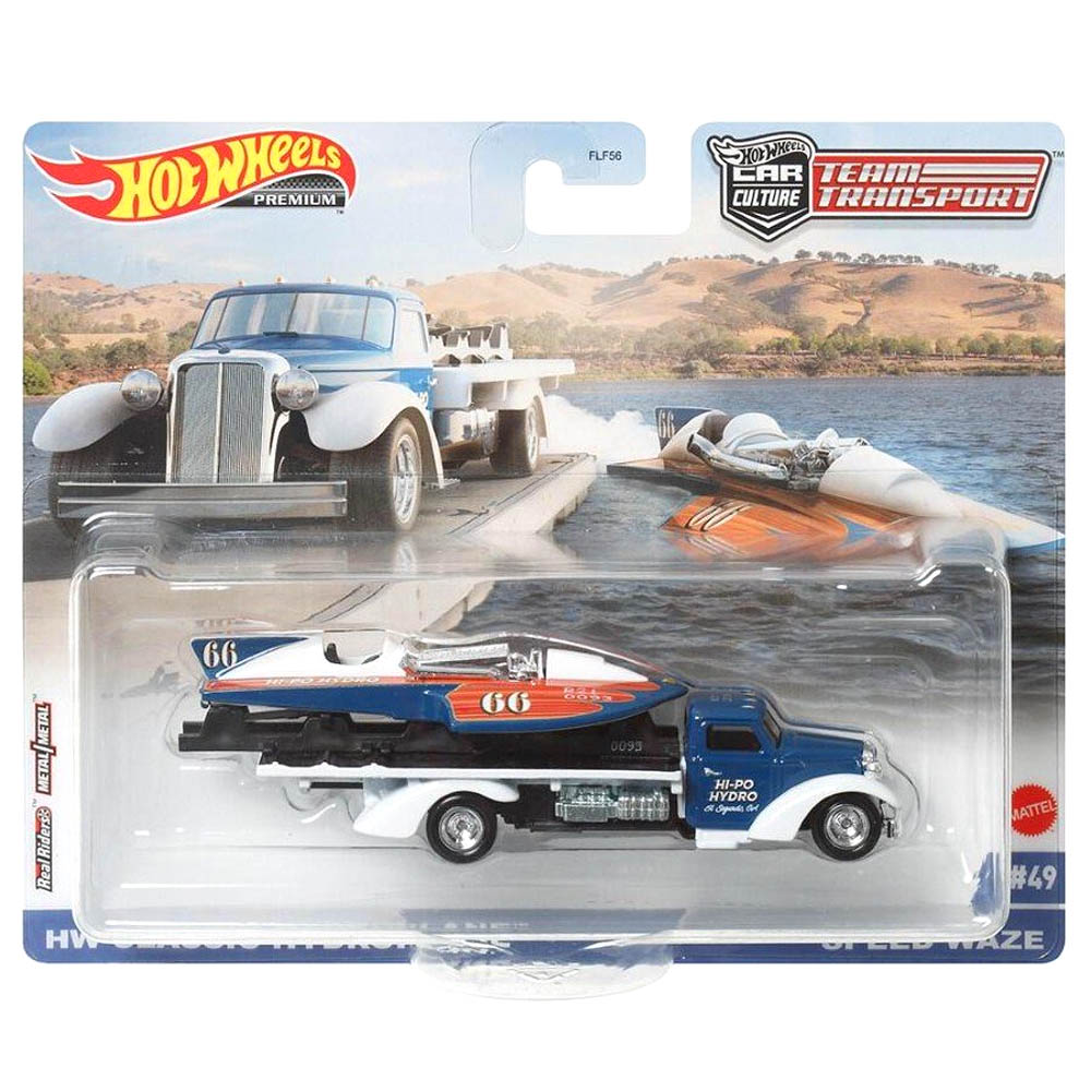 Mattel Hot Wheels Νταλίκα Με Αυτοκινητάκι Classic Hydroplane & Speed Waze (FLF56/HCR31)