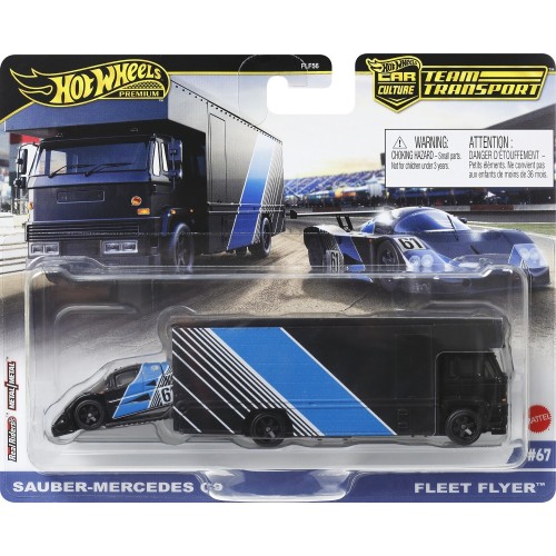 Mattel Hot Wheels Νταλίκα Με Αυτοκινητάκι Sauber Mercedes C9 & Fleet Flyer (FLF56/HRV41)