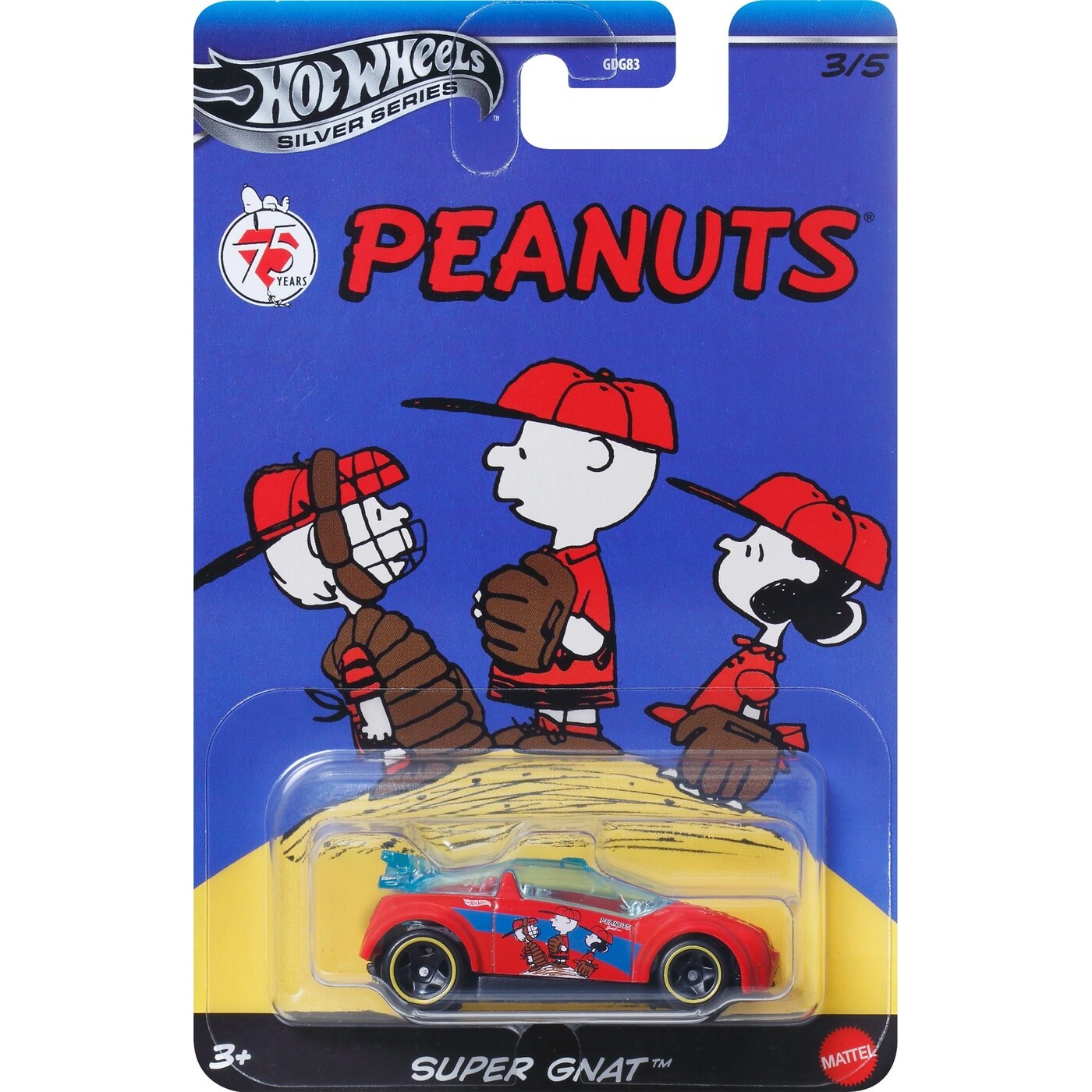 Mattel Hot Wheels Silver Series Snoopy Peanuts 75Th Anniversary Super Gnat Όχημα Παιχνίδι (JDY88/JCB84)