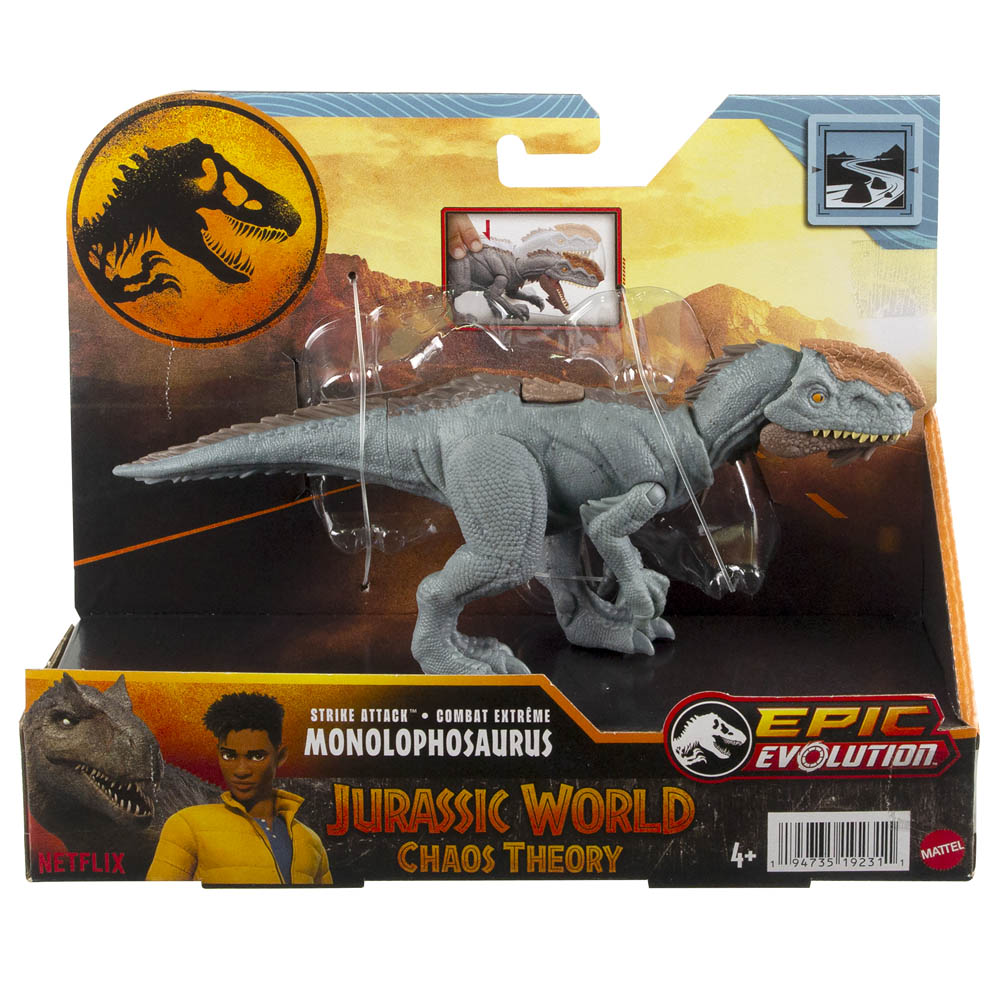 Mattel Jurassic World Βασική Φιγούρα Δεινόσαυρου Με Σπαστά Μέλη Monolophosaurus (HLN63/HTK64)