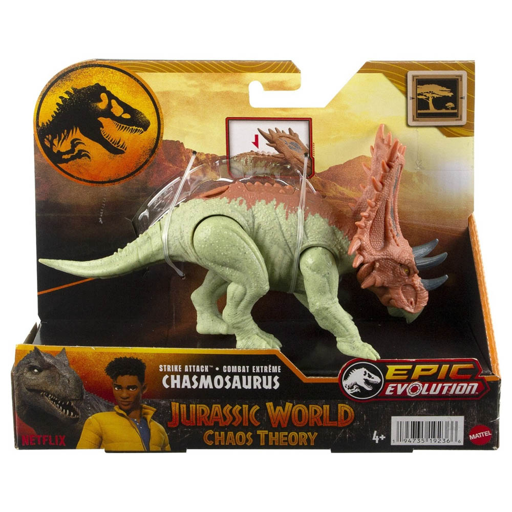 Mattel Jurassic World Βασική Φιγούρα Δεινόσαυρου Με Σπαστά Μέλη Chasmosaurus (HLN63/HTK67)