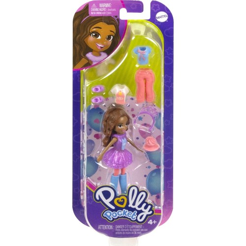 Mattel Polly Pocket Κούκλα με Αξεσουάρ Mini Pack Καφέ Μαλλιά (HNF50/HKV85)