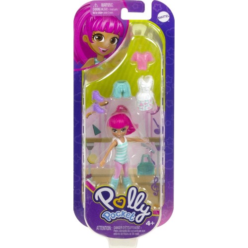 Mattel Polly Pocket Κούκλα με Αξεσουάρ Mini Pack Φούξια Μαλλιά (HNF50/HKV87)