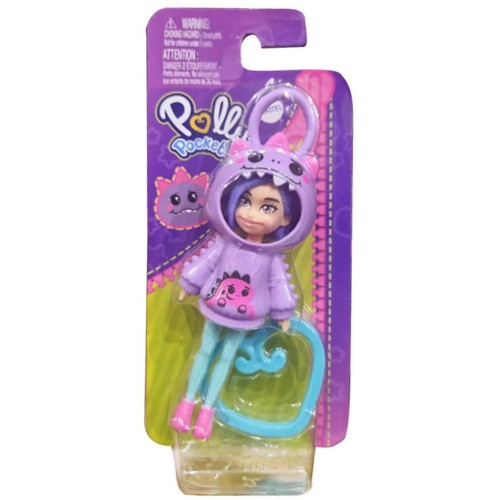 Mattel Polly Pocket Κούκλα με φουτεράκι Δεινοσαυράκι (HKV98/HRD62)