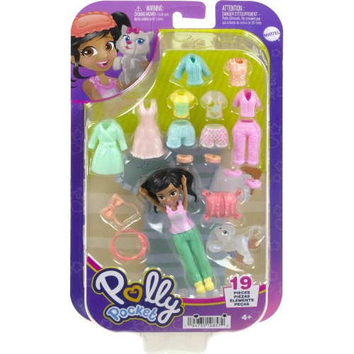 Mattel Polly Pocket Κούκλα Με Μόδες Μεσαίο Pack 4 (HKV88/HKV92)