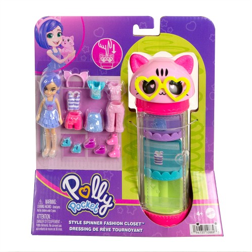 Mattel Polly Pocket Κούκλα Με Μόδες Σε Κύλινδρο – Cat (HKW04/HKW07)