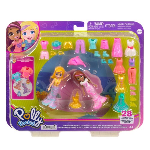 Mattel Polly Pocket Κούκλες Με Σετ Μόδας Seashine Mermaid (HNF51/HKV96)