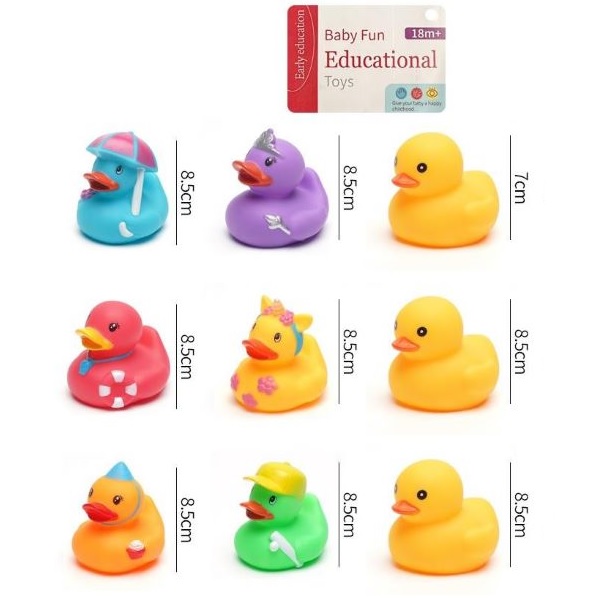 Παιχνίδι Μπάνιου Παπάκια Με Ήχο 3τμχ 3 Σχέδια