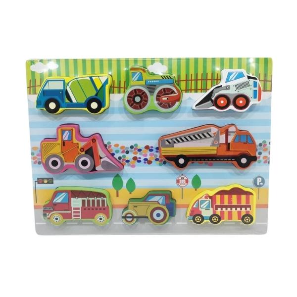 Παζλ Ξύλινη Καρτέλα Με Οχήματα 8τμχ 30x2x22,5cm
