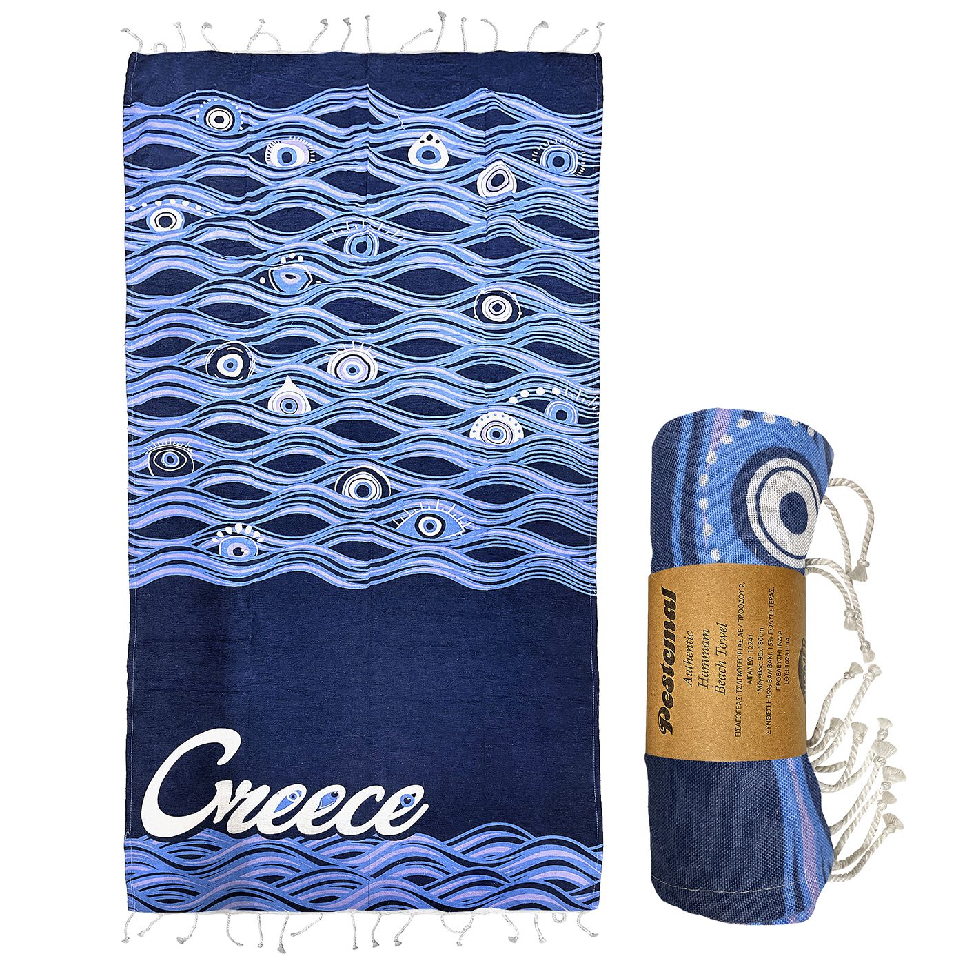 Πετσέτα Θαλάσσης Pestemal 280g 90x180cm Μάτι Μεγάλο (42-2943)
