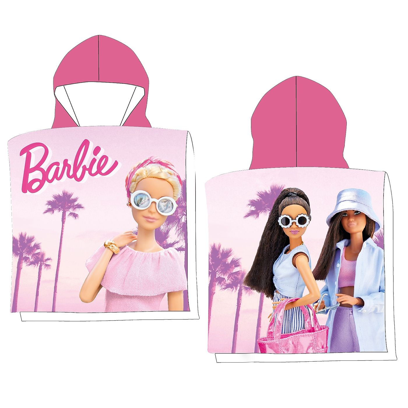 Πετσέτα Θαλάσσης Ποντσο Microfiber Barbie 100x50cm