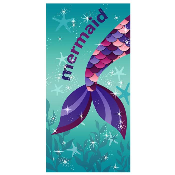 Πετσέτα Θαλάσσης Τυπωμένη Microfiber Γοργόνα 70x140cm 245gr (42-2134)