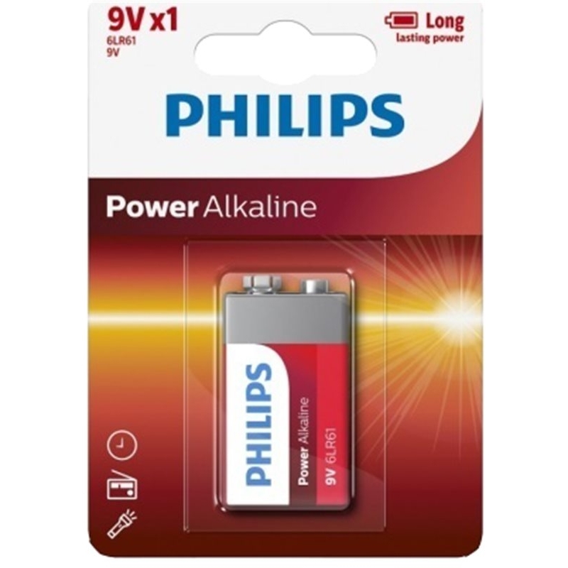 PHILIPS POWER ALK 9V B1 6LR61P1B/05 38236 ΜΠΑΤΑΡΙΑ