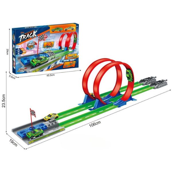 Πίστα Αυτοκινήτων Διπλή Με Loop & 2 Οχήματα