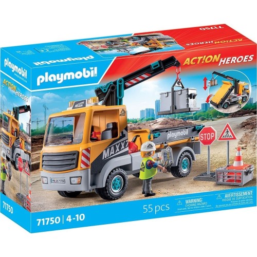 Playmobil Action Heroes Φορτηγό Με Γερανό (71750)