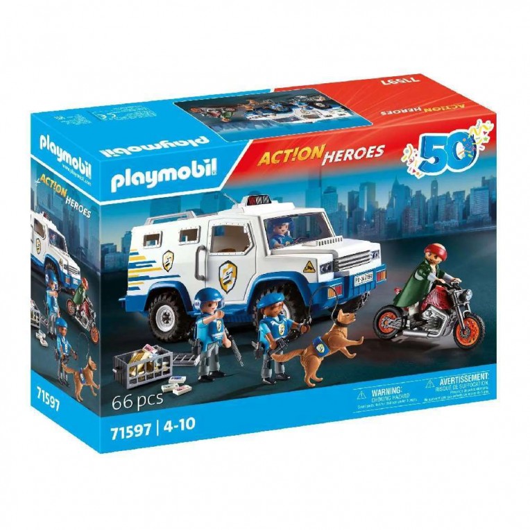 Playmobil Action Heroes Όχημα Χρηματοαποστολής 50 Χρόνια (71597)