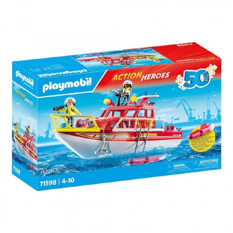 Playmobil Action Heroes Πυροσβεστικό Σκάφος Διάσωσης 50 Χρόνια (71598)