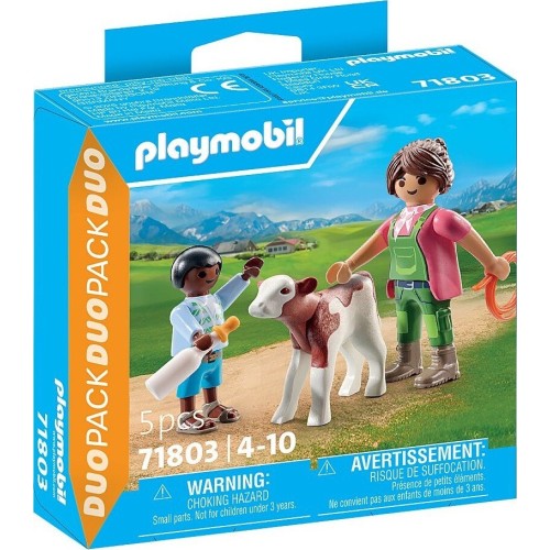 Playmobil Duo Pack Αγρότισσα Και Παιδάκι Με Μοσχαράκι (71803)