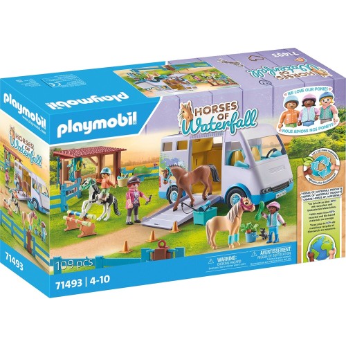 Playmobil Horses Of Waterfall - Μαθήματα Ιππασίας Με Όχημα Μεταφοράς Αλόγων (71493)