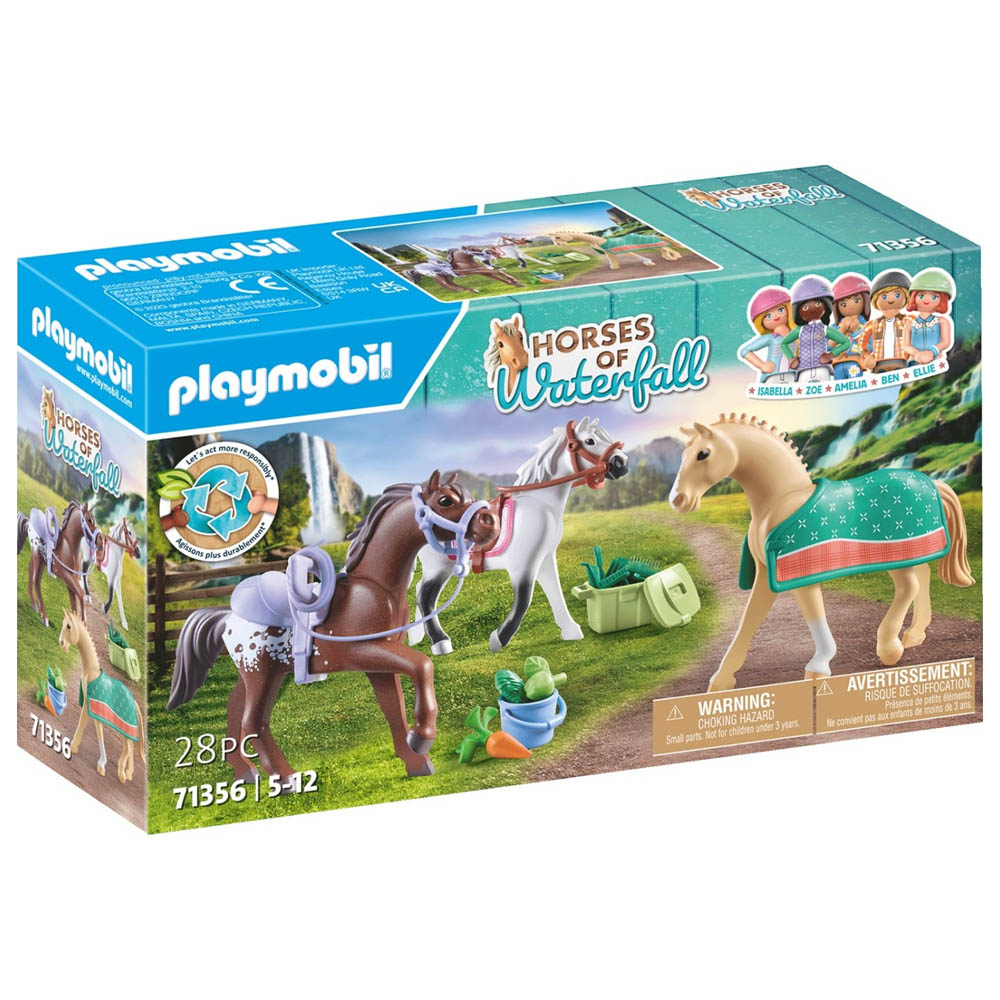 Playmobil Horses Of Waterfall Τρία Άλογα Με Αξεσουάρ (71356)